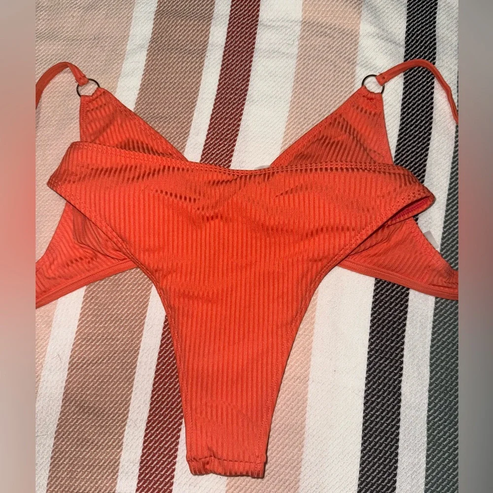 Vibrant Coral-Orange Bikini Set